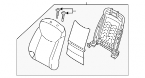Пассажирское сидение Hyundai Elantra UD 11-13 без airbag, ткань сер