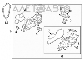 Pompă de apă cu carcasă de termostat Audi A3 8V 16-18 e-tron