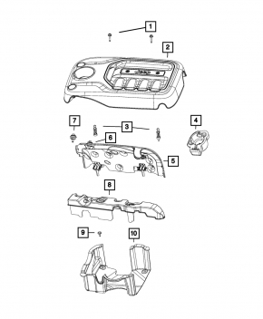 Накладка двигателя Jeep Cherokee KL 19-23 2.0T