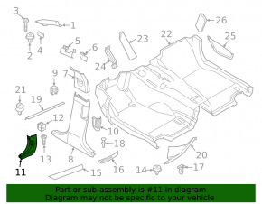 Накладка передней стойки нижняя левая BMW 5 F10 11-16 бежевая Venetobeige