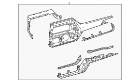 Накладка передней панели правая Toyota Highlander 20-22 с молдингом под 12.3" дисплей, Limited