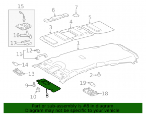 Козырек правый Toyota Prius V 12-17 серый