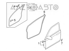 Уплотнитель двери передней левой Mazda CX-7 06-12