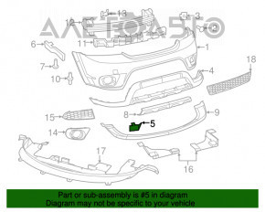 Заглушка буксировочного крюка переднего бампера Dodge Journey 11-19