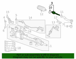 Рулевая тяга левая Honda Crosstour 10-15 2013-15, electric, 3,5l