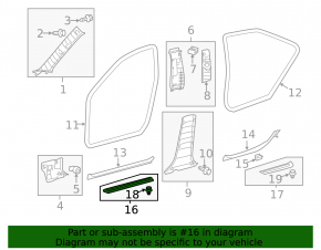 Накладка порога передняя левая внешняя Toyota Avalon 13-15 черная