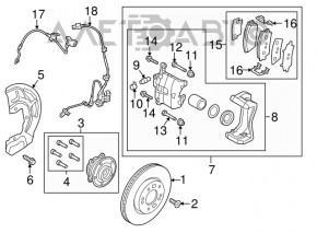 Датчик ABS передний левый Hyundai Tucson 16-21