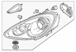 Far dreapta față Porsche Cayenne 958 11-14 completă cu xenon negru