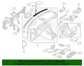 Накладка торпеды верхняя правая Mercedes C-class W205 15-18 черная, сломано крепление