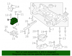 Подушка двигателя правая VW Passat b7 12-15 USA 2.0TDI