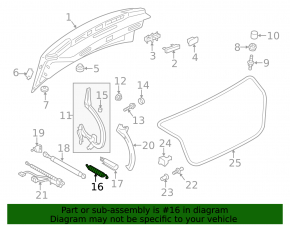 Пружина петли крышки багажника левая Audi A6 C7 12-18 с накладкой