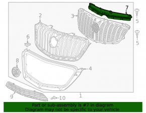 Крепление решетки радиатора grill Buick Encore 13-16
