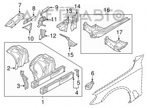 Panou lateral stânga față BMW 5 G30 17-23 pe caroserie, alb