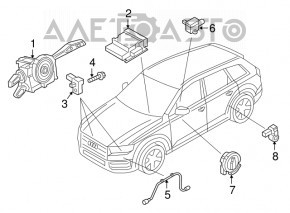 Модуль srs airbag компьютер подушек безопасности Audi Q7 16-18