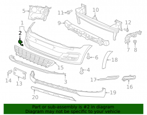 Capac cârlig de remorcare bara față VW Golf 15-19 Alltrack/R