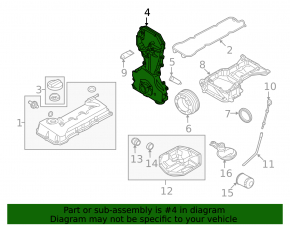 Передняя крышка двигателя Nissan Rogue 08-15 2.5