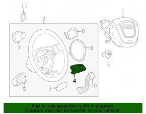 Кнопки управления на руле правые Audi Q5 8R 09-12