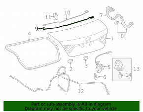 Торсион петли крышки багажника правый Toyota Camry v55 15-17 usa