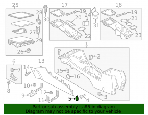 Заглушка накладки центральной консоли левая VW Passat b8 16-19 USA черная