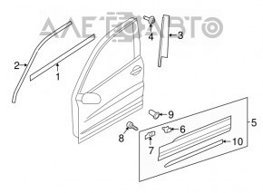 Turnare a ornamentului inferior al ușii dreapta față VW Tiguan 18-24 cromat