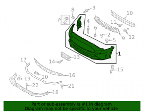 Бампер передний голый Ford Mustang mk6 18-23 рест