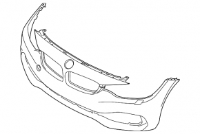 Бампер передний голый BMW 4 F32/33/36 16-20 без радара, под омыватели фар