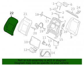 Обшивка спинки водительского сиденья BMW 5 F10 14-16 кожа Dakota бежевая Venetobeige