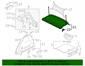 Полка багажника VW Golf 15-21 5d черн