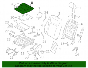 Водительское сидение Subaru Outback 15-17 без airbag, ткань черн