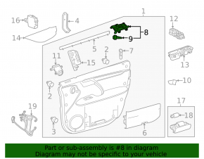 Ручка двери внутренняя передняя правая Lexus RX350 RX450h 16-22