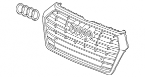 Решетка радиатора grill Audi Q5 80A 18-20