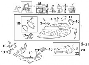 Suport bara față sub far, interior stânga, Audi A4 B8 08-12 pre-oprire