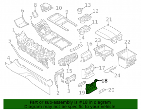 Накладка центральной консоли задняя нижняя Land Rover Range Rover Velar 18-23 черная