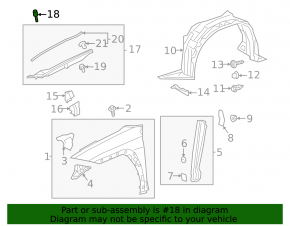 Отбойник капота левый Lexus RX350 RX450h 16-22