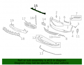 Крепление переднего бампера центральное металл Acura MDX 21-26 2022-26, 2025