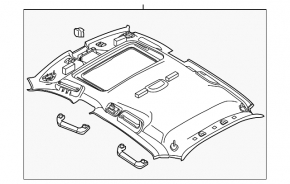 Acoperirea tavanului pentru Porsche Panamera 10-16 cu trapa, alcantara neagra