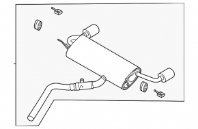 Țeavă de eșapament hibridă AWD pentru Ford Escape MK4 2020 cu actuator, încălzire și convertor catalitic, ruginită, îndoită
