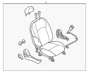 Пассажирское сидение Nissan Versa Note 13-16 без airbag, ткань черн, под химчистку