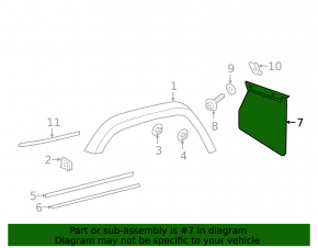 Брызговик передний правый G-class W463 G550 19-24 тип 1