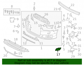 Mufă spălător far bară față dreapta pentru Audi A6 C7 16-16 rest tip 2