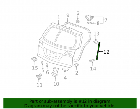 Амортизатор двери багажника правый Acura MDX 07-09