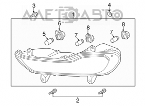 Поворотник правый Ford Escape MK3 13-16 дорест желтый без птф