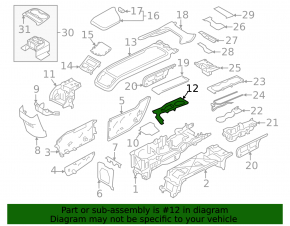 Накладка центральной консоли верхняя Volvo XC90 16-22 T5, T6, черный глянец, царапины