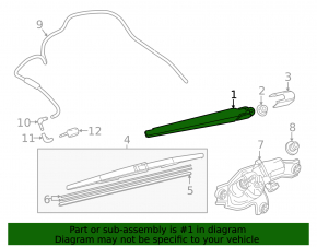 Поводок дворника задний Mazda3 MPS 09-13