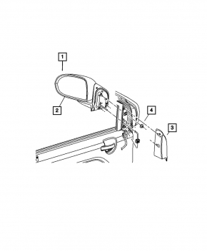Oglindă laterală stângă Jeep Patriot 11-17 structură