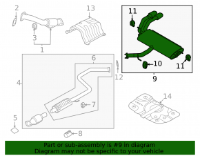 Tobă de eșapament spate cu țeavă Hyundai Elantra 21-23 1.6