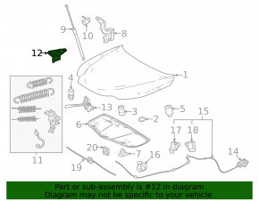 Крюк замка капота левый Lexus NX 22-25