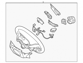 Volan gol Hyundai Sonata 11-15 piele neagră