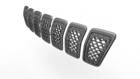 Решетка радиатора grill Jeep Cherokee KL 19-23 рест сер комплект 7шт
