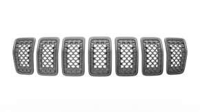 Решетка радиатора grill Jeep Cherokee KL 19-23 рест сер комплект 7шт
